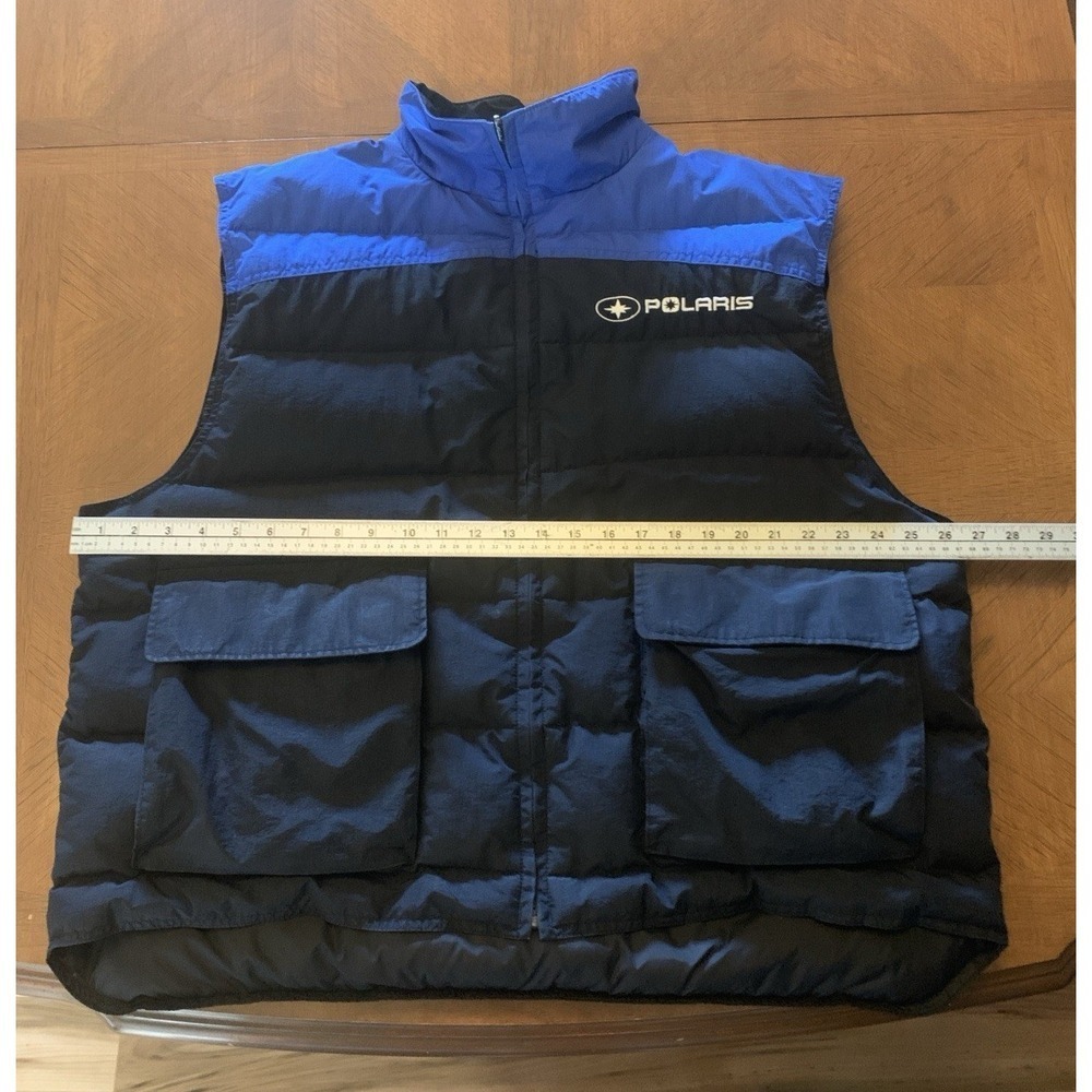 VTG PURE Polaris Puffy Vest Black Blue Duck Down Feathers Mens Size XL RARE - Picture 14 of 16